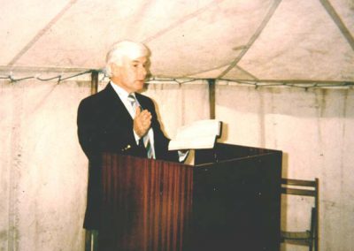Jim Henry preaching in the tent in Moira Demesne